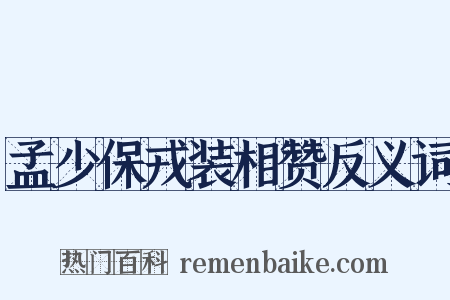 孟少保戎装相赞反义词是什么意思的图片